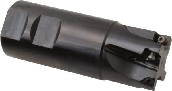 Kennametal - 1-1/2" Cut Diam, 6.57mm Max Depth of Cut, 1-1/2" Shank Diam, 102.36mm OAL, Indexable Square Shoulder End Mill - SPCT 3125.. Inserts, Weldon Shank, 0° Lead Angle - USA Tool & Supply