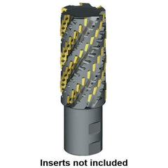 Kennametal - 1-1/2" Cut Diam, 3.37" Max Depth of Cut, 2" Shank Diam, 7-1/2" OAL, Indexable Square Shoulder Helical End Mill - ADCT 2328.., ADCT 1545.., ADKT 2328.., ADKT 1545.. Inserts, Weldon Shank - USA Tool & Supply