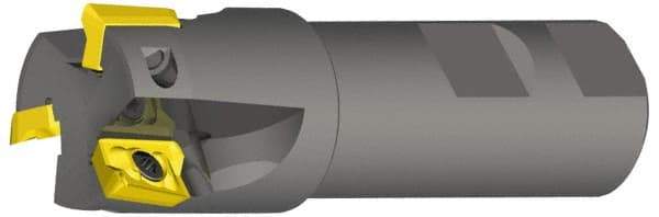 Kennametal - 1" Cut Diam, 12.7mm Max Depth of Cut, 1" Shank Diam, 3-1/2" OAL, Indexable Square Shoulder End Mill - ADKT 1545.. Inserts, Weldon Shank, 0° Lead Angle, Through Coolant - USA Tool & Supply