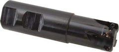 Kennametal - 1" Cut Diam, 0.357" Max Depth of Cut, 1" Shank Diam, 101.6mm OAL, Indexable Square Shoulder End Mill - AD.T 1035 Inserts, Weldon Shank, 0° Lead Angle, Through Coolant - USA Tool & Supply