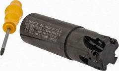Kennametal - 1-1/4" Cut Diam, 0.357" Max Depth of Cut, 1-1/4" Shank Diam, 4" OAL, Indexable Square Shoulder End Mill - AD.T 1035 Inserts, Weldon Shank, 0° Lead Angle, Through Coolant - USA Tool & Supply