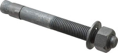 Made in USA - 7/8" Diam, 7/8" Drill, 8" OAL, 2-1/2" Min Embedment Wedge Expansion Concrete Anchor - Grade 5 Steel, Galvanized Finish, Hex Nut Head, Hex Drive, 4" Thread Length - USA Tool & Supply