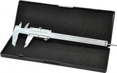 Value Collection - 0 to 6" Carbon Steel Vernier Caliper - 0.02mm Graduation, 1.5748" Jaw Depth, 0.0012" Accuracy, Includes Depth, Inside Diameter, Outside Diameter, Step - USA Tool & Supply