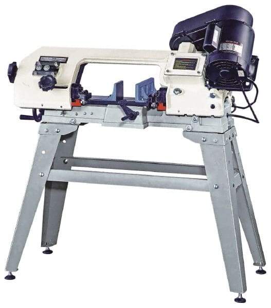 Enco - 5 x 6" Manual Combo Horizontal & Vertical Bandsaw - 1 Phase, 45° Vise Angle of Rotation, 0.33 hp, 110/220 Volts, Step Pulley Drive - USA Tool & Supply