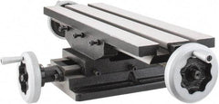 Interstate - 6" Table Width x 19 Table Length, 7-1/2" Cross Travel x 11" Longitudinal Travel, Slide Machining Table - 5" Overall Height, Two 9/16" Longitudinal T Slots, 10-1/2" Base Length x 8" Base Width - USA Tool & Supply