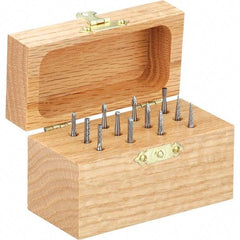 Made in USA - 12 Piece, 1/4" Shank Burr Set - Tungsten Carbide - USA Tool & Supply