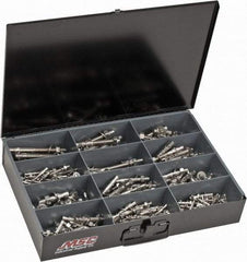 Value Collection - 290 Piece, 1/4 to 1/2" Screw, Stainless Steel Hex Drive Anchor Assortment - 1-3/4 to 5-1/2" Long - USA Tool & Supply