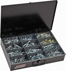 Value Collection - 684 Piece, 1/8 to 1/4" Screw, Steel Anchor Assortment - Zinc Plated - USA Tool & Supply