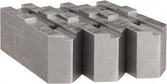 Abbott Workholding Products - 10" & Up Chuck Capacity, Tongue & Groove Attachment, Square Soft Lathe Chuck Jaw - 3 Jaws, Steel, 2-1/8" Btw Mount Hole Ctrs, 4-1/2" Long x 1-1/2" Wide x 2" High, 1/2" Groove, 1/2" Fastener - USA Tool & Supply