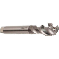 Emuge - M16x2.00 Metric 3 Flute 6H Modified Bottoming Spiral Flute Tap - Cobalt, Bright Finish, 110mm OAL, Right Hand Flute, Right Hand Thread, Series Enorm - USA Tool & Supply