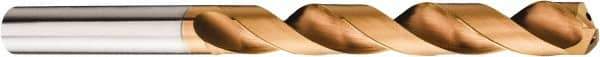 Sandvik Coromant - 12.5mm 140° Solid Carbide Jobber Drill - Multilayer TiAlN Finish, Right Hand Cut, Spiral Flute, Straight Shank, 6.2992" OAL, Split Point - USA Tool & Supply