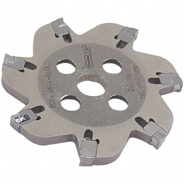 Iscar - Arbor Hole Connection, 0.139" Cutting Width, 16mm Depth of Cut, 80mm Cutter Diam, 22mm Hole Diam, 10 Tooth Indexable Slotting Cutter - SGSA Toolholder, GSAN 3 Insert, Right Hand Cutting Direction - USA Tool & Supply