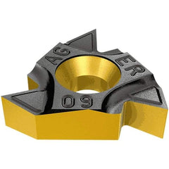 Iscar - 16EL External Left Hand 20 UNJ Laydown Threading Insert - Grade IC908, TiAlN Coated Carbide, 9.53mm Inscribed Circle - USA Tool & Supply