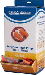 PRO-SAFE - Disposable, Corded, 32 dB Earplugs - Orange - USA Tool & Supply