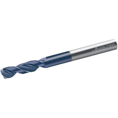 Walter-Titex - 10.2mm 150° Spiral Flute Solid Carbide Screw Machine Drill Bit - Tinal Finish, Right Hand Cut, 55mm Flute Length, 118mm OAL, Form V+A Point, Straight Shank, Through Coolant - USA Tool & Supply