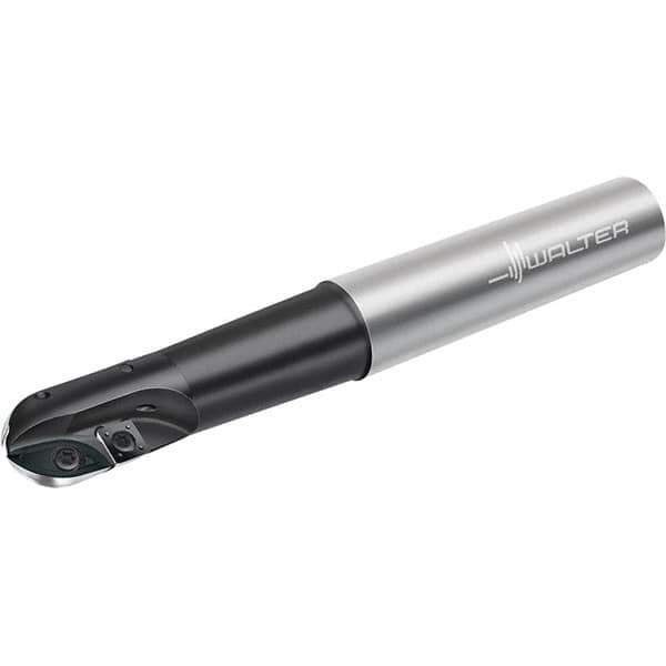 Walter - 20mm Cut Diam, 28mm Max Depth of Cut, 25mm Shank Diam, 150mm OAL, Indexable Ball Nose End Mill - 25,300 Max RPM - USA Tool & Supply
