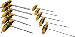 Wiha - 10 Piece T-Handle Ball End Hex Key Set - Hex Range 5/32 to 3/8", Chrome Vanadium Molybdenum - USA Tool & Supply