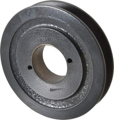 Browning - 1 Groove, 3/8 to 1-1/2 Bore Diam, 4.95" Outside Diam, QD Bushed V Belt Sheave - 4.2 A Diam Belt Pitch - USA Tool & Supply