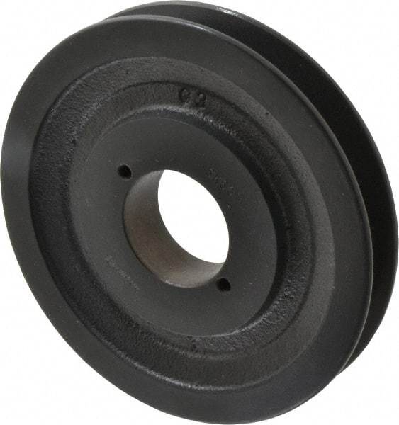 Browning - 1 Groove, 3/8 to 1-1/2 Bore Diam, 5-3/4" Outside Diam, QD Bushed V Belt Sheave - 5.0 A Diam Belt Pitch - USA Tool & Supply