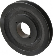 Browning - 1 Groove, 3/8 to 1-1/2 Bore Diam, 5-3/4" Outside Diam, QD Bushed V Belt Sheave - 5.0 A Diam Belt Pitch - USA Tool & Supply