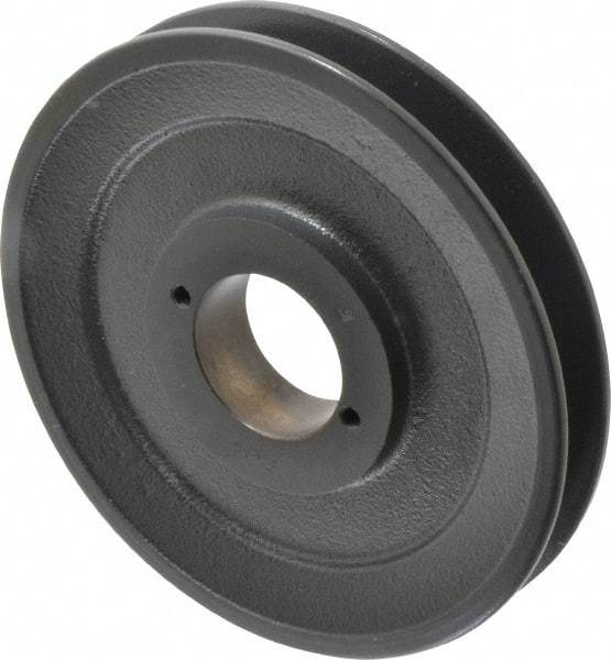 Browning - 1 Groove, 3/8 to 1-1/2 Bore Diam, 6-1/4" Outside Diam, QD Bushed V Belt Sheave - 5.5 A Diam Belt Pitch - USA Tool & Supply
