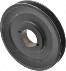 Browning - 1 Groove, 3/8 to 1-1/2 Bore Diam, 6-1/4" Outside Diam, QD Bushed V Belt Sheave - 5.5 A Diam Belt Pitch - USA Tool & Supply