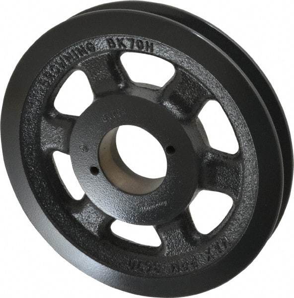 Browning - 1 Groove, 3/8 to 1-1/2 Bore Diam, 6-3/4" Outside Diam, QD Bushed V Belt Sheave - 6.0 A Diam Belt Pitch - USA Tool & Supply