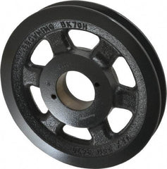 Browning - 1 Groove, 3/8 to 1-1/2 Bore Diam, 6-3/4" Outside Diam, QD Bushed V Belt Sheave - 6.0 A Diam Belt Pitch - USA Tool & Supply