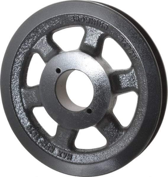 Browning - 1 Groove, 3/8 to 1-1/2 Bore Diam, 6.95" Outside Diam, QD Bushed V Belt Sheave - 6.2 A Diam Belt Pitch - USA Tool & Supply
