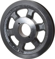 Browning - 1 Groove, 3/8 to 1-1/2 Bore Diam, 6.95" Outside Diam, QD Bushed V Belt Sheave - 6.2 A Diam Belt Pitch - USA Tool & Supply