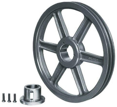 Browning - 2 Groove, 3/8 to 1-1/2 Bore Diam, 5.45" Outside Diam, QD Bushed V Belt Sheave - 4.7 A Diam Belt Pitch - USA Tool & Supply
