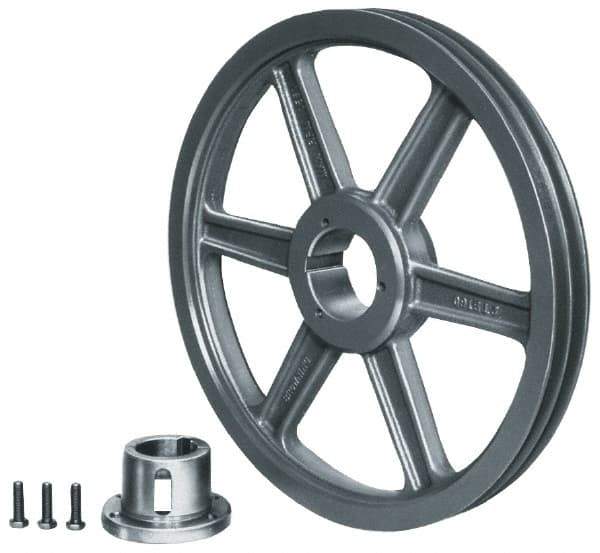 Browning - 3 Groove, 1/2 to 1-3/4 Bore Diam, 4.15" Outside Diam, QD Bushed V Belt Sheave - 3.4 A Diam Belt Pitch - USA Tool & Supply