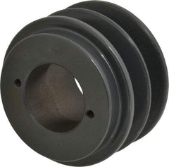 Browning - 2 Groove, 3/8 to 1-1/2 Bore Diam, 3.55" Outside Diam, QD Bushed V Belt Sheave - 2.8 A Diam Belt Pitch - USA Tool & Supply