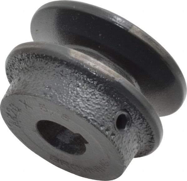 Browning - 5/8" Bore, 15/16 Long, 2" Outside Diam, Finished Bore Single Groove V Belt Sheave - 21/32" Wide, 1.46" Pitch Diam of 3L Belt, 1.8" Pitch Diam of 4L Belt - USA Tool & Supply