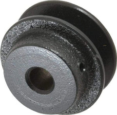Browning - 1/2" Bore, 15/16 Long, 2.2" Outside Diam, Finished Bore Single Groove V Belt Sheave - 21/32" Wide, 1.66" Pitch Diam of 3L Belt, 2" Pitch Diam of 4L Belt - USA Tool & Supply