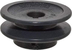 Browning - 5/8" Bore, 15/16 Long, 2-1/2" Outside Diam, Finished Bore Single Groove V Belt Sheave - 21/32" Wide, 1.96" Pitch Diam of 3L Belt, 2.3" Pitch Diam of 4L Belt - USA Tool & Supply
