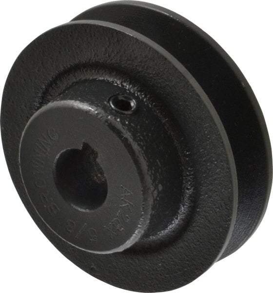 Browning - 5/8" Bore, 15/16 Long, 2.8" Outside Diam, Finished Bore Single Groove V Belt Sheave - 21/32" Wide, 2.26" Pitch Diam of 3L Belt, 2.6" Pitch Diam of 4L Belt - USA Tool & Supply