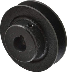 Browning - 5/8" Bore, 15/16 Long, 2.8" Outside Diam, Finished Bore Single Groove V Belt Sheave - 21/32" Wide, 2.26" Pitch Diam of 3L Belt, 2.6" Pitch Diam of 4L Belt - USA Tool & Supply