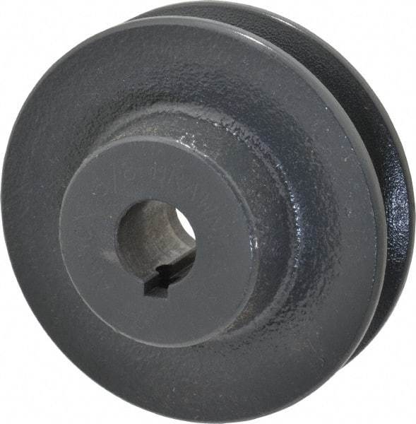 Browning - 5/8" Bore, 15/16 Long, 3.05" Outside Diam, Finished Bore Single Groove V Belt Sheave - 21/32" Wide, 2.46" Pitch Diam of 3L Belt, 2.8" Pitch Diam of 4L Belt - USA Tool & Supply