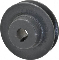 Browning - 5/8" Bore, 15/16 Long, 3.05" Outside Diam, Finished Bore Single Groove V Belt Sheave - 21/32" Wide, 2.46" Pitch Diam of 3L Belt, 2.8" Pitch Diam of 4L Belt - USA Tool & Supply