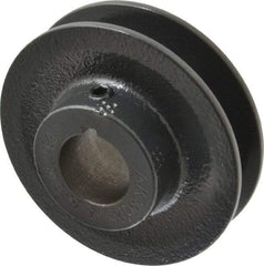 Browning - 7/8" Bore, 15/16 Long, 3.05" Outside Diam, Finished Bore Single Groove V Belt Sheave - 21/32" Wide, 2.46" Pitch Diam of 3L Belt, 2.8" Pitch Diam of 4L Belt - USA Tool & Supply