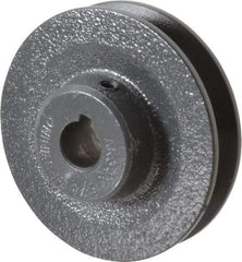 Browning - 5/8" Bore, 15/16 Long, 3.45" Outside Diam, Finished Bore Single Groove V Belt Sheave - 21/32" Wide, 2.86" Pitch Diam of 3L Belt, 3.2" Pitch Diam of 4L Belt - USA Tool & Supply