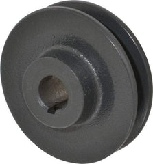 Browning - 3/4" Bore, 15/16 Long, 3.45" Outside Diam, Finished Bore Single Groove V Belt Sheave - 21/32" Wide, 2.86" Pitch Diam of 3L Belt, 3.2" Pitch Diam of 4L Belt - USA Tool & Supply