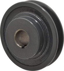 Browning - 7/8" Bore, 1-5/32 Long, 3-3/4" Outside Diam, Finished Bore Single Groove V Belt Sheave - 3/4" Wide, 3.16" Pitch Diam of 3L Belt, 3-1/2" Pitch Diam of 4L Belt - USA Tool & Supply