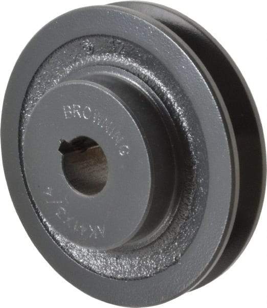 Browning - 3/4" Bore, 1-5/32 Long, 3.95" Outside Diam, Finished Bore Single Groove V Belt Sheave - 3/4" Wide, 3.36" Pitch Diam of 3L Belt, 3.7" Pitch Diam of 4L Belt - USA Tool & Supply