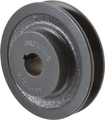 Browning - 3/4" Bore, 1-5/32 Long, 3.95" Outside Diam, Finished Bore Single Groove V Belt Sheave - 3/4" Wide, 3.36" Pitch Diam of 3L Belt, 3.7" Pitch Diam of 4L Belt - USA Tool & Supply