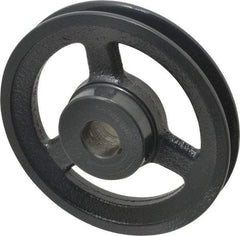 Browning - 7/8" Bore, 1-5/32 Long, 5.45" Outside Diam, Finished Bore Single Groove V Belt Sheave - 3/4" Wide, 4.86" Pitch Diam of 3L Belt, 5.2" Pitch Diam of 4L Belt - USA Tool & Supply