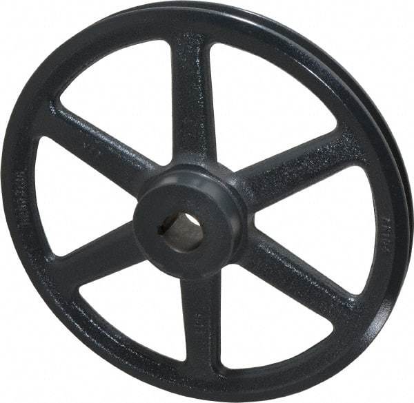 Browning - 1" Bore, 1-15/32 Long, 10-1/4" Outside Diam, Finished Bore Single Groove V Belt Sheave - 3/4" Wide, 9.66" Pitch Diam of 3L Belt, 10" Pitch Diam of 4L Belt - USA Tool & Supply