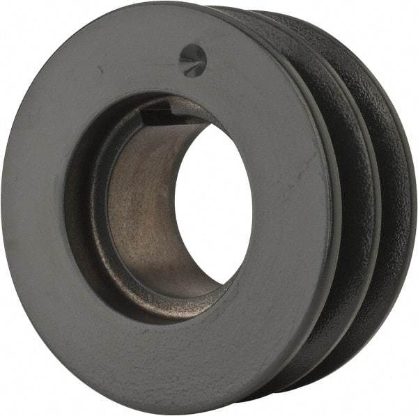 Browning - 2 Groove, 1/2 to 1-3/4 Bore Diam, 4.15" Outside Diam, QD Bushed V Belt Sheave - 3.4 A Diam Belt Pitch - USA Tool & Supply