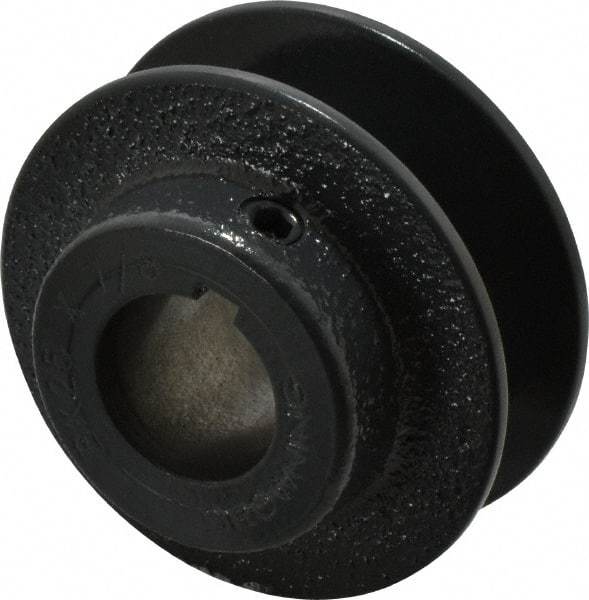 Browning - 7/8" Bore, 1-1/16 Long, 2-1/2" Outside Diam, Finished Bore Single Groove V Belt Sheave - 13/16" Wide, 2.3 Belt Pitch B, 1.9" Pitch Diam of 4L Belt - USA Tool & Supply